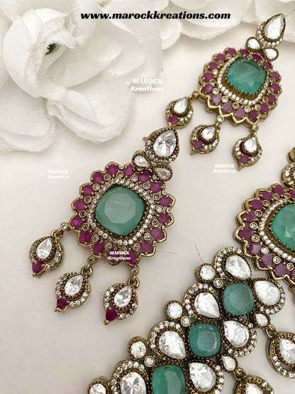 Vinny Premium Quality Moissanite Kundan Statement choker set