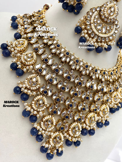 Fine Kundan V-shape Statement Necklace set