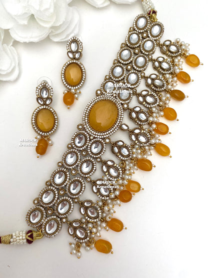Danica Sabyasachi inspired Premium Quality Moissanite Kundan Statement Choker set