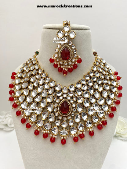 Ruhi Premium Quality Statement Kundan Necklace/Bridal set