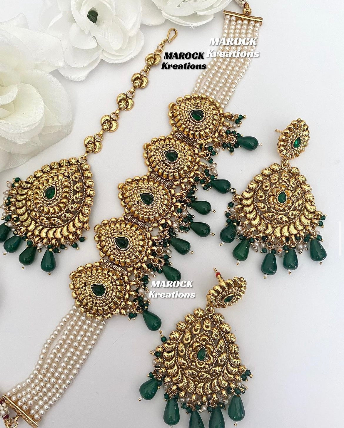 Trendy Gold plated traditional choker sets/Elegant gold look choker sets/Jadau choker Sets