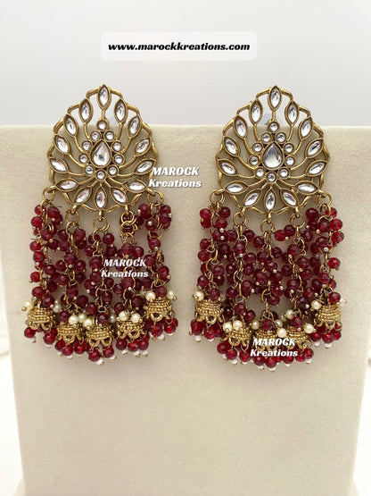 Bollywood style Kundan Statement Earrings