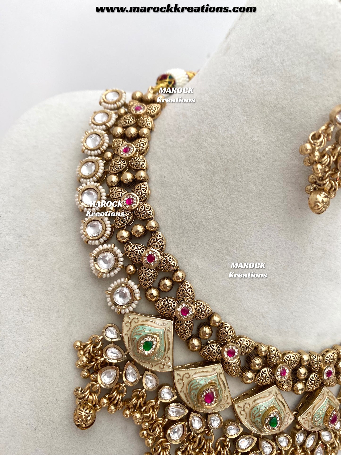 Rashida Premium Quality exclusive Gold Plated Meenakari Rajwadi necklace set