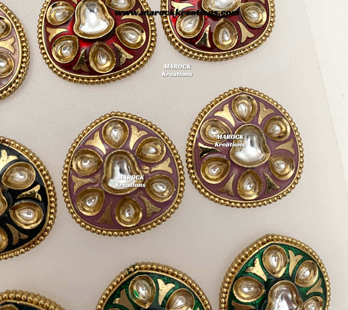 Natashi Meenakari Kundan Studs/Earrings