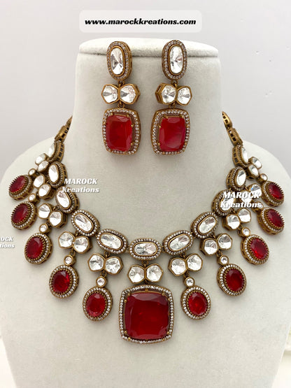 Premium Quality Moissanite Kundan exclusive Necklace set