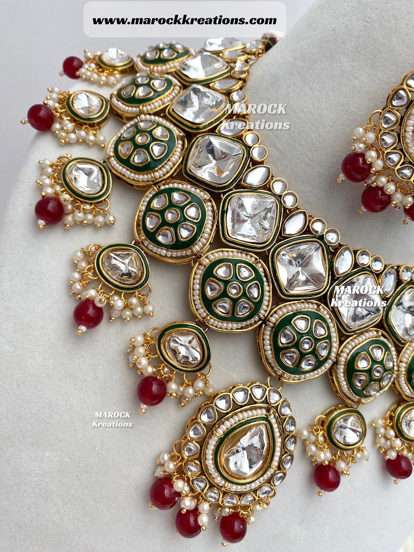 Hazel Kundan Meenakari Statement Necklace set/Bridal set