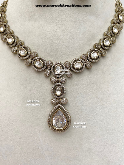 Ramsha Premium Quality Moissanite Kundan Necklace set
