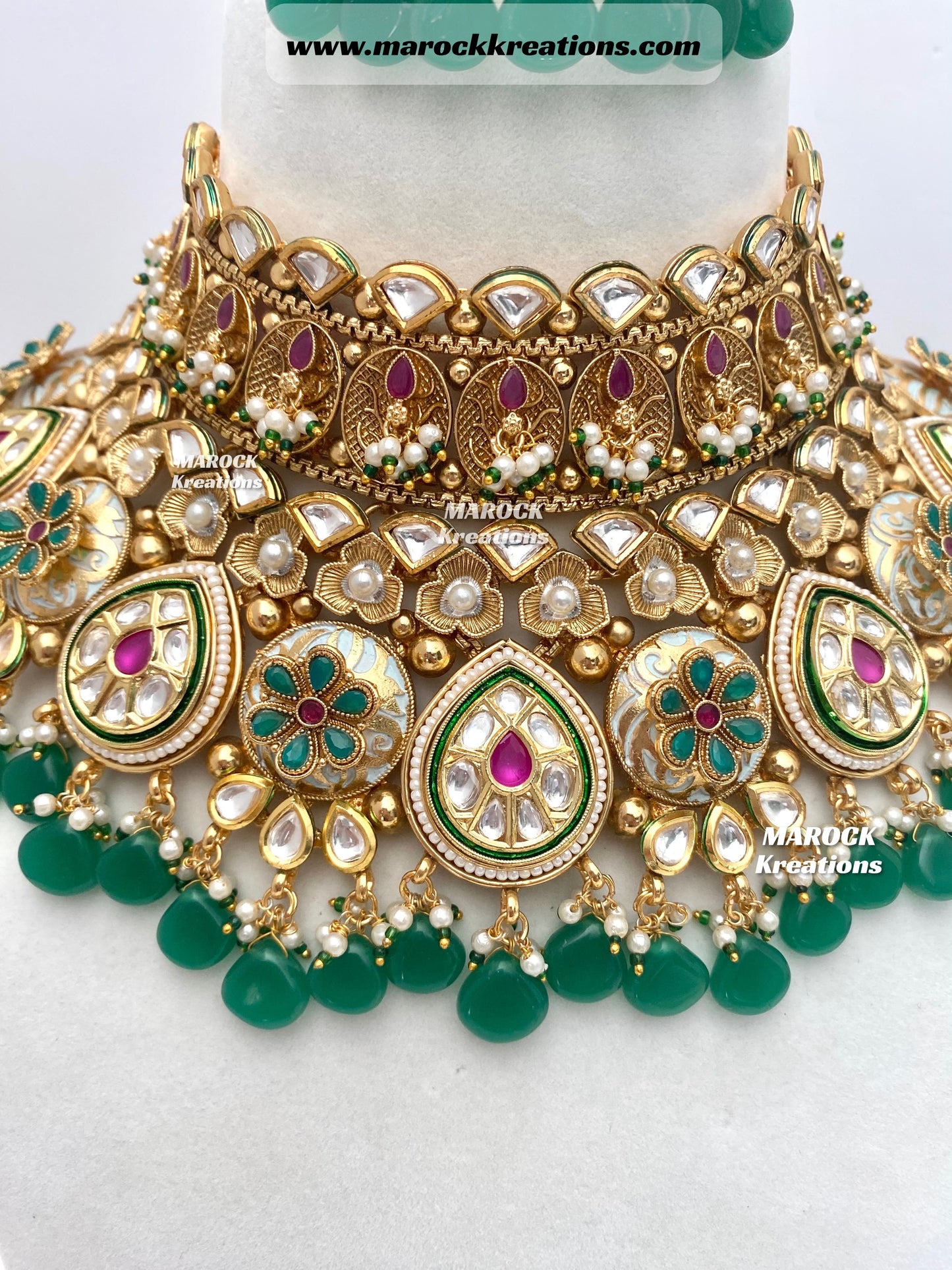 Padmavat Premium Quality Gold plated Pachi Kundan exclusive Bridal set