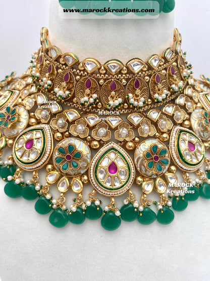 Padmavat Premium Quality Gold plated Pachi Kundan exclusive Bridal set