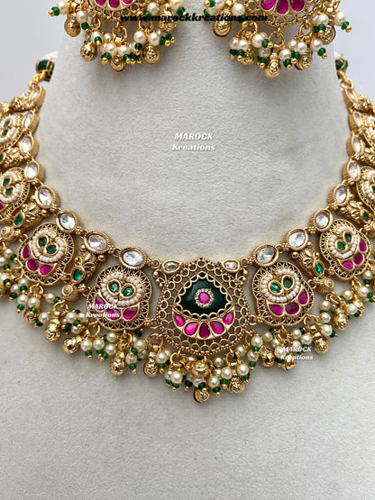 Rupal Premium Quality exclusive Gold Plated heritage necklace set