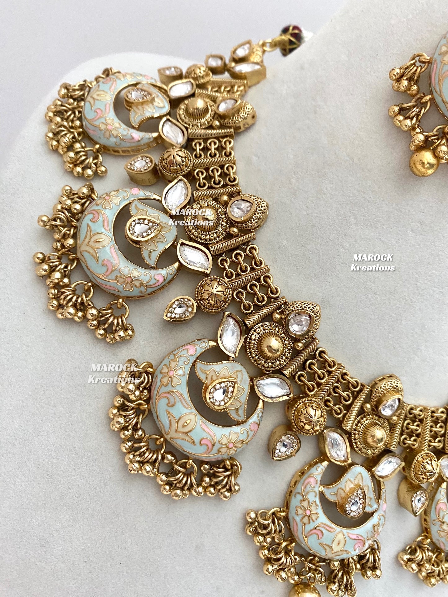 Anahi Premium Quality Gold plated Kundan Meenakari exclusive Necklace set
