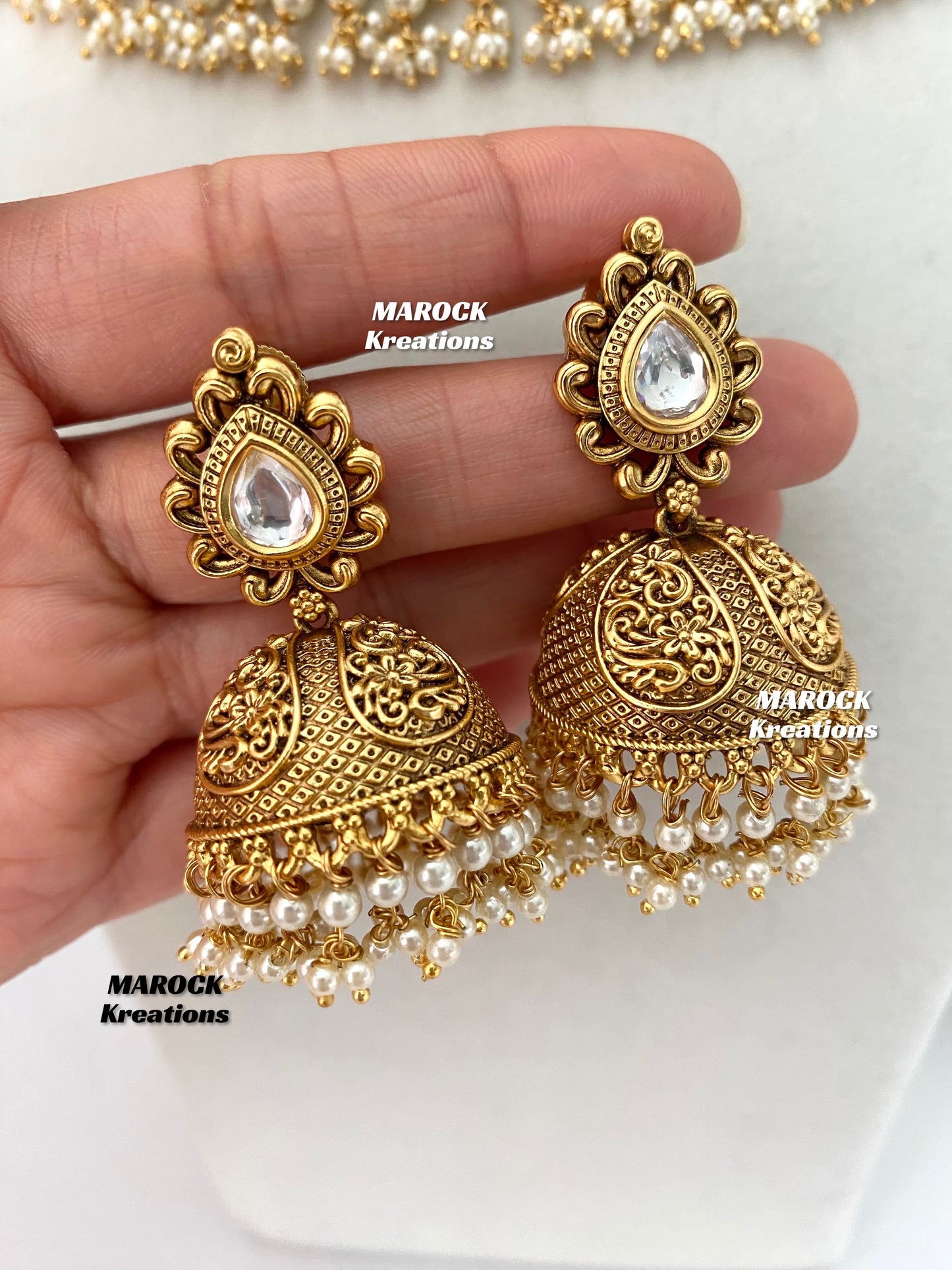 Elegant Gold Plated premium quality Kundan Statement Necklace set/Bridal set