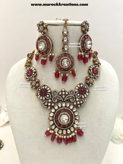 Luna Sabyasachi inspired Victorian Kundan Statement necklace set