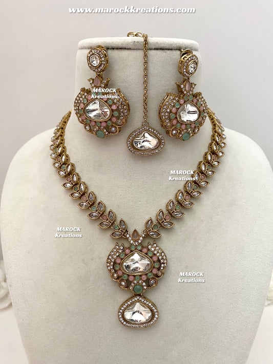 Laila Premium Quality Kundan Polki Statement Choker set