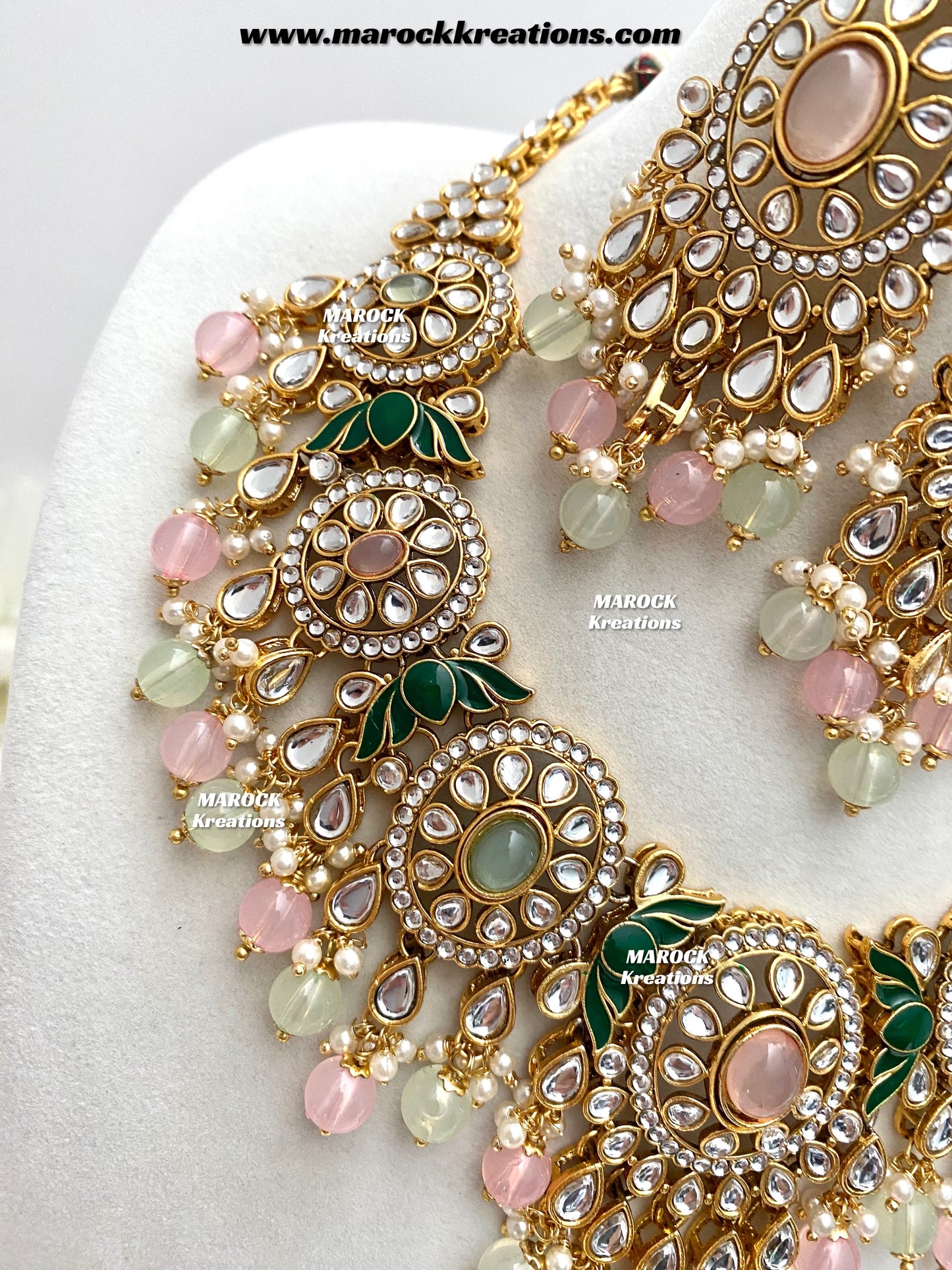 Iqra Premium Quality Kundan Meenakari Statement Necklace set