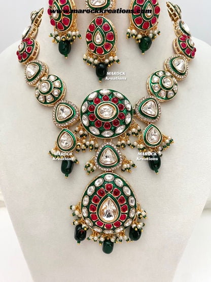 Garima Premium Quality uncut Kundan Statement Necklace set