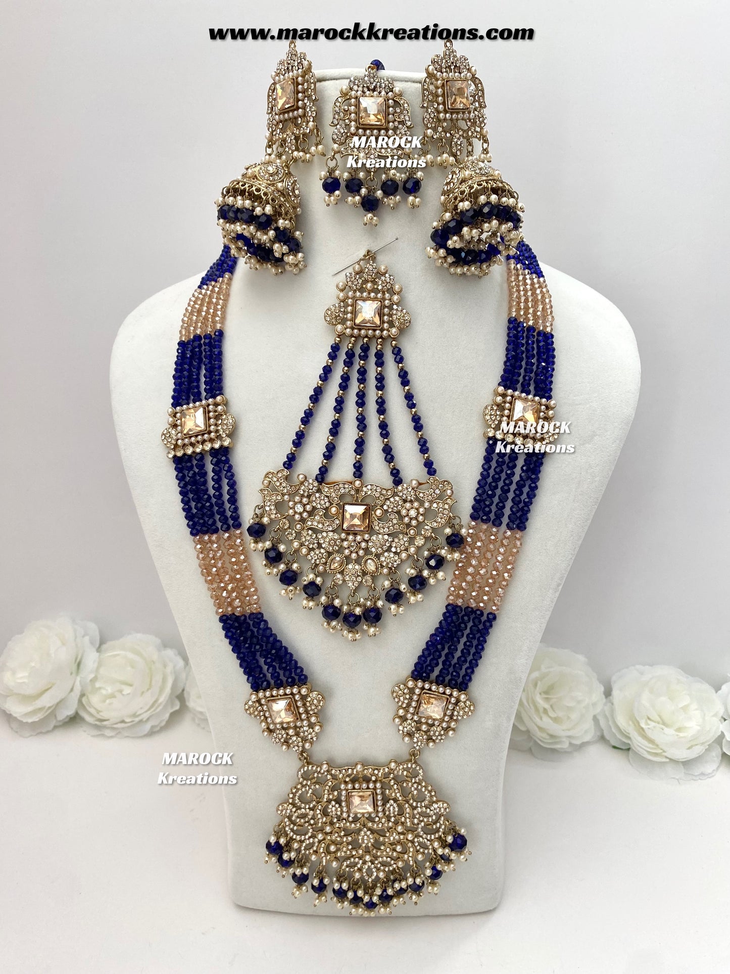 Sameena Premium Quality Pakistani Statement Rani haar set
