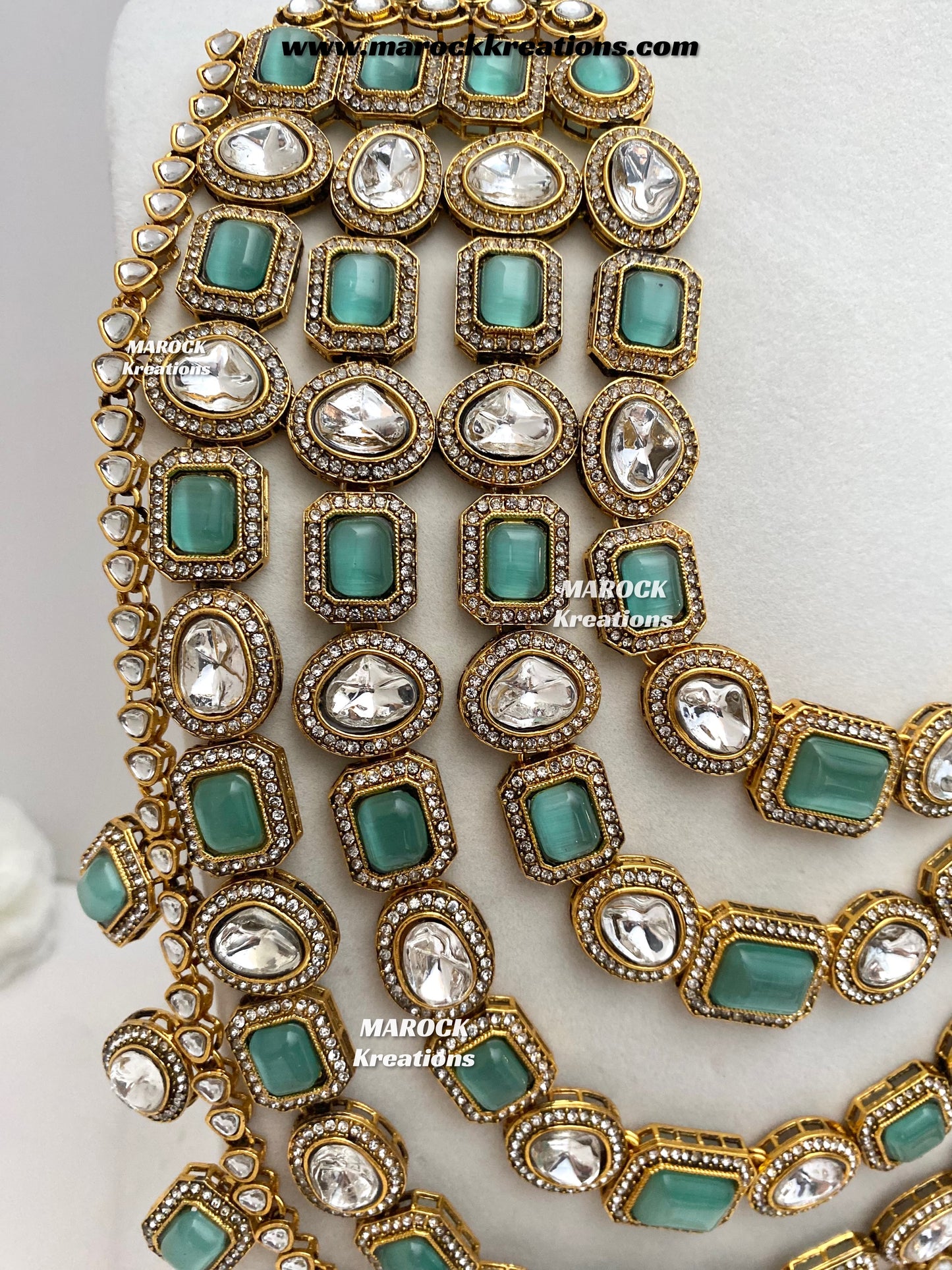 Samira Premium Quality Kundan Multi layer statement Rani haar set
