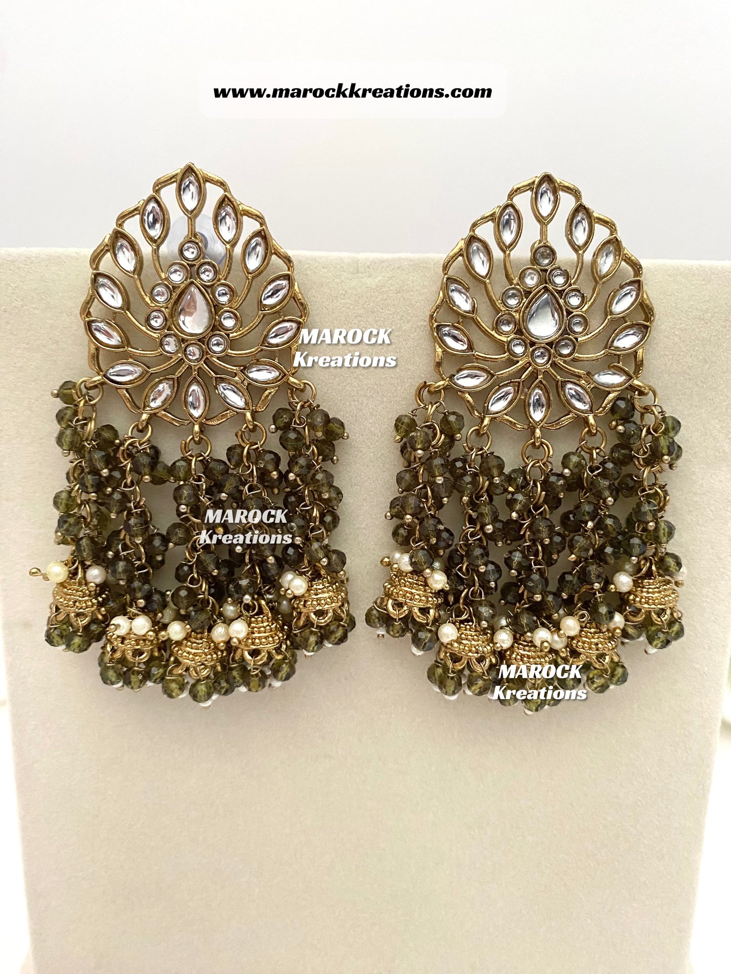 Bollywood style Kundan Statement Earrings