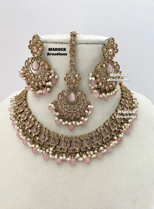 Antique Gold Polki Necklace set