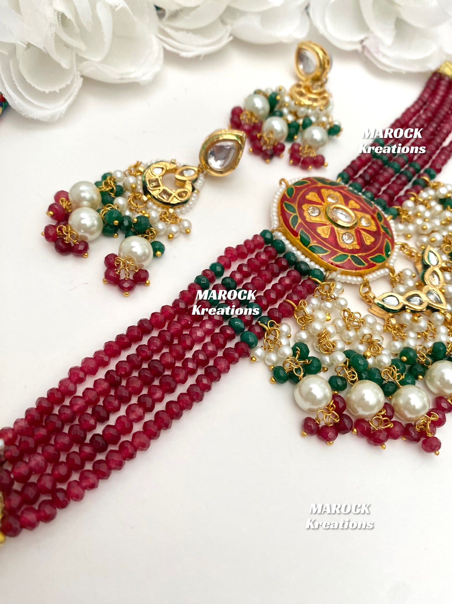 Saina Kundan Meenakari Statement Choker set