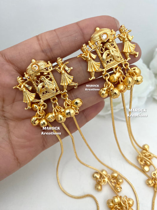 Mehnaz Premium quality Doli/Barat Gold plated Kashmiri Statement Earrings