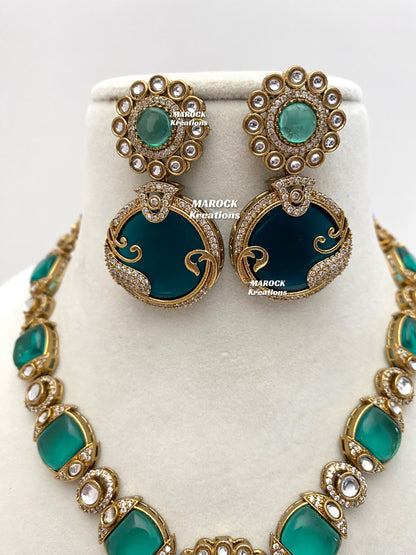 Haniya Sabyasachi inspired Premium Quality Moissanite Kundan Statement Necklace set