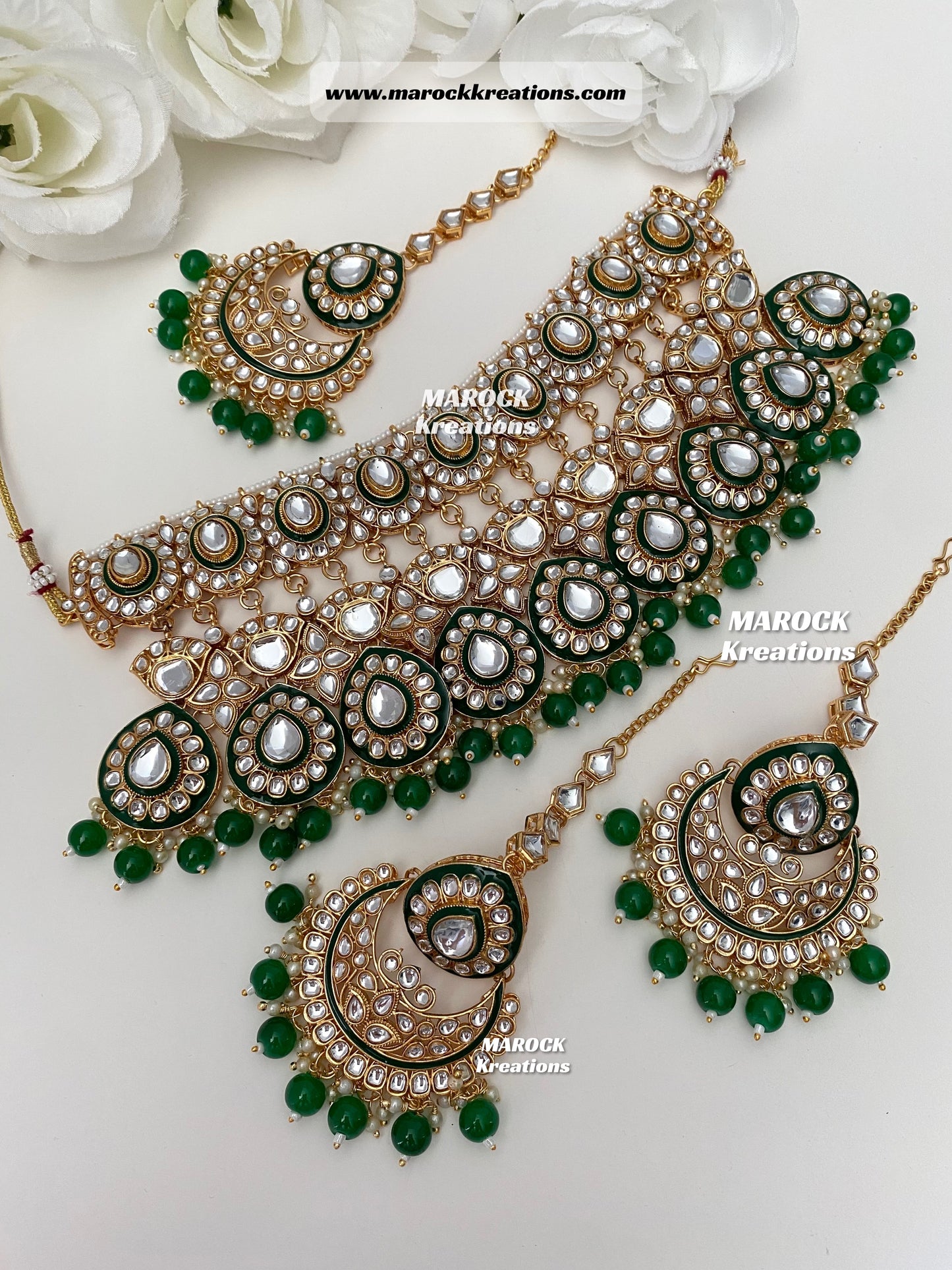 Trendy Uncut Kundan Statement Necklace set/Bridal set