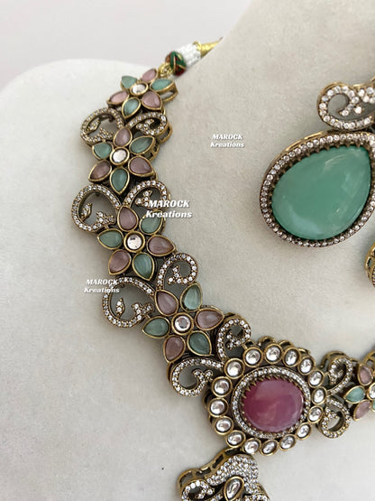 Freya Sabyasachi inspired Premium Quality Moissanite Kundan Necklace set