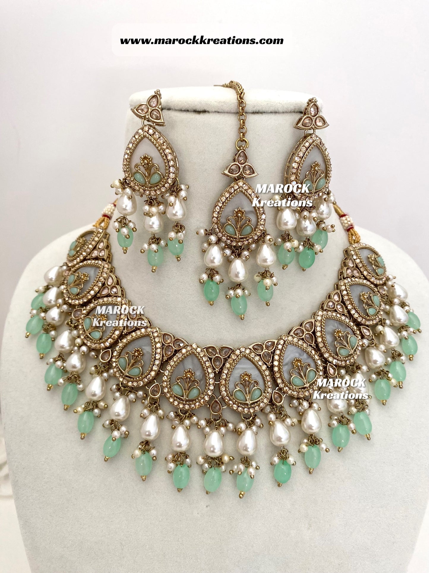 Antique Gold Polki Statement Necklace set