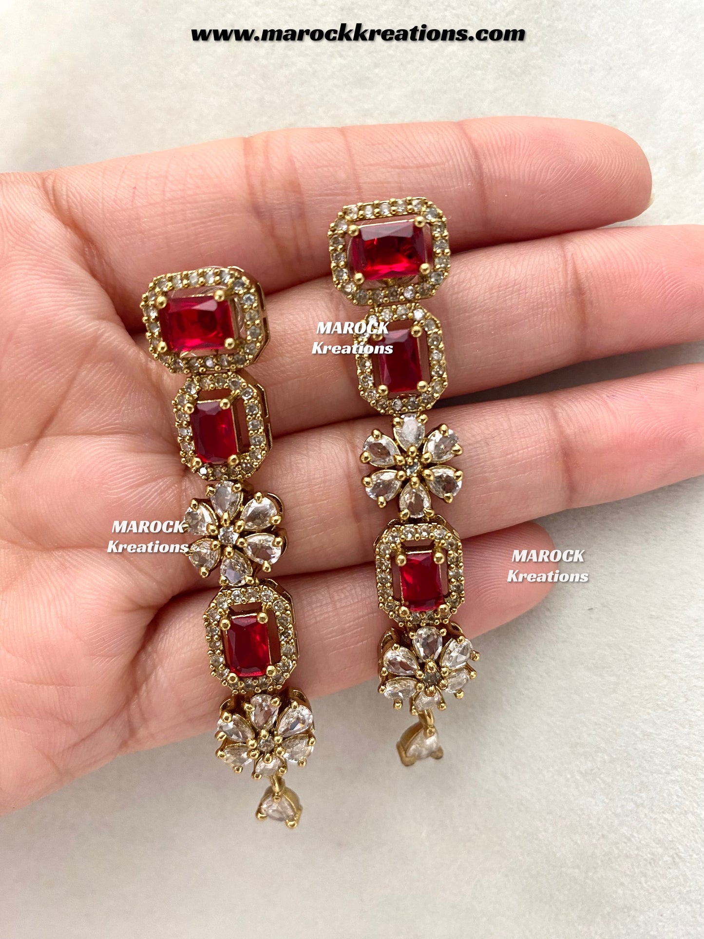 Sineka Antique Gold American Diamond double layer Statement Necklace set