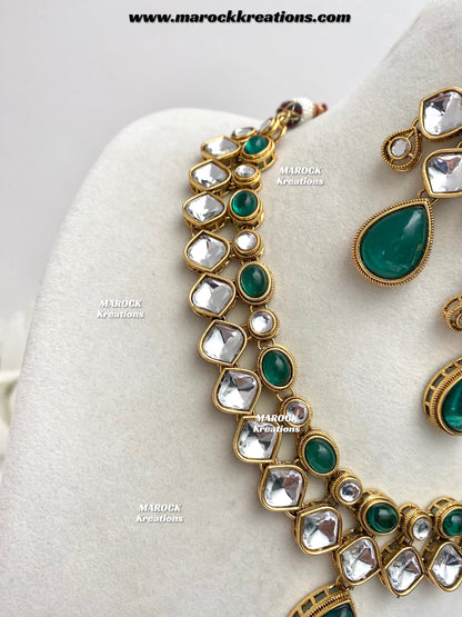 Romana Premium Quality Kundan Statement Necklace set
