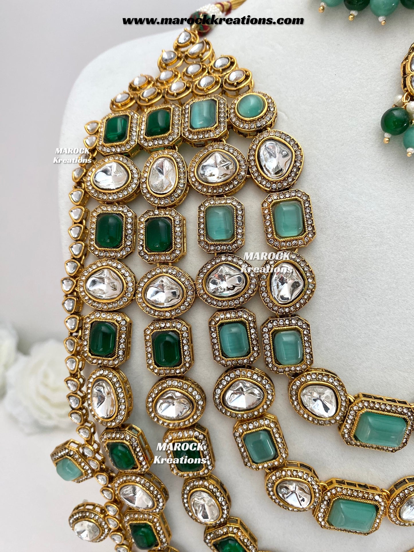 Samira Premium Quality Kundan Multi layer statement Rani haar set