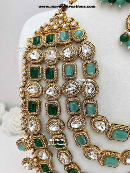 Samira Premium Quality Kundan Multi layer statement Rani haar set