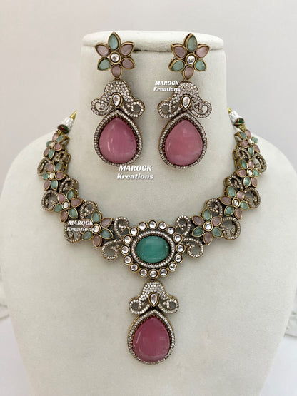 Freya Sabyasachi inspired Premium Quality Moissanite Kundan Necklace set