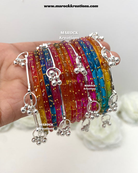 Rain drop Glass bangles and Kashmiri bangles set