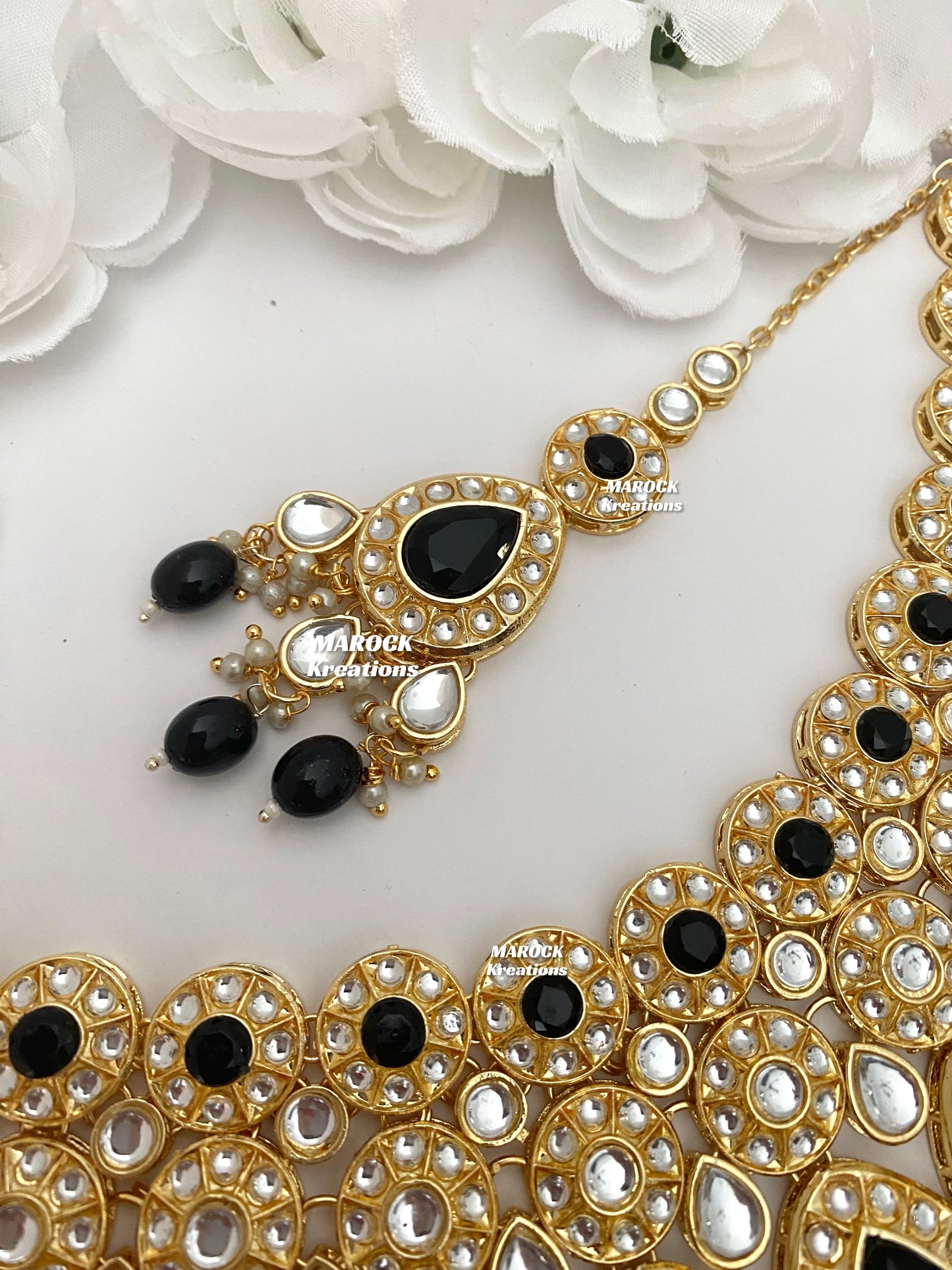 Premium Quality Thappa Kundan Necklace set