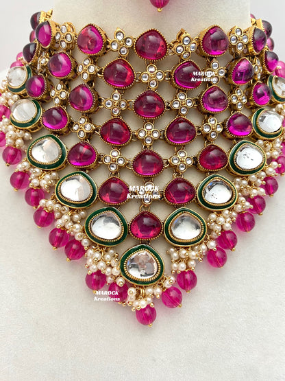 Connie Premium Quality Statement Kundan Necklace/Bridal set
