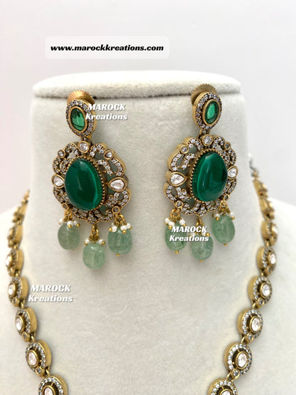 Premium Quality Moissanite Kundan Necklace set