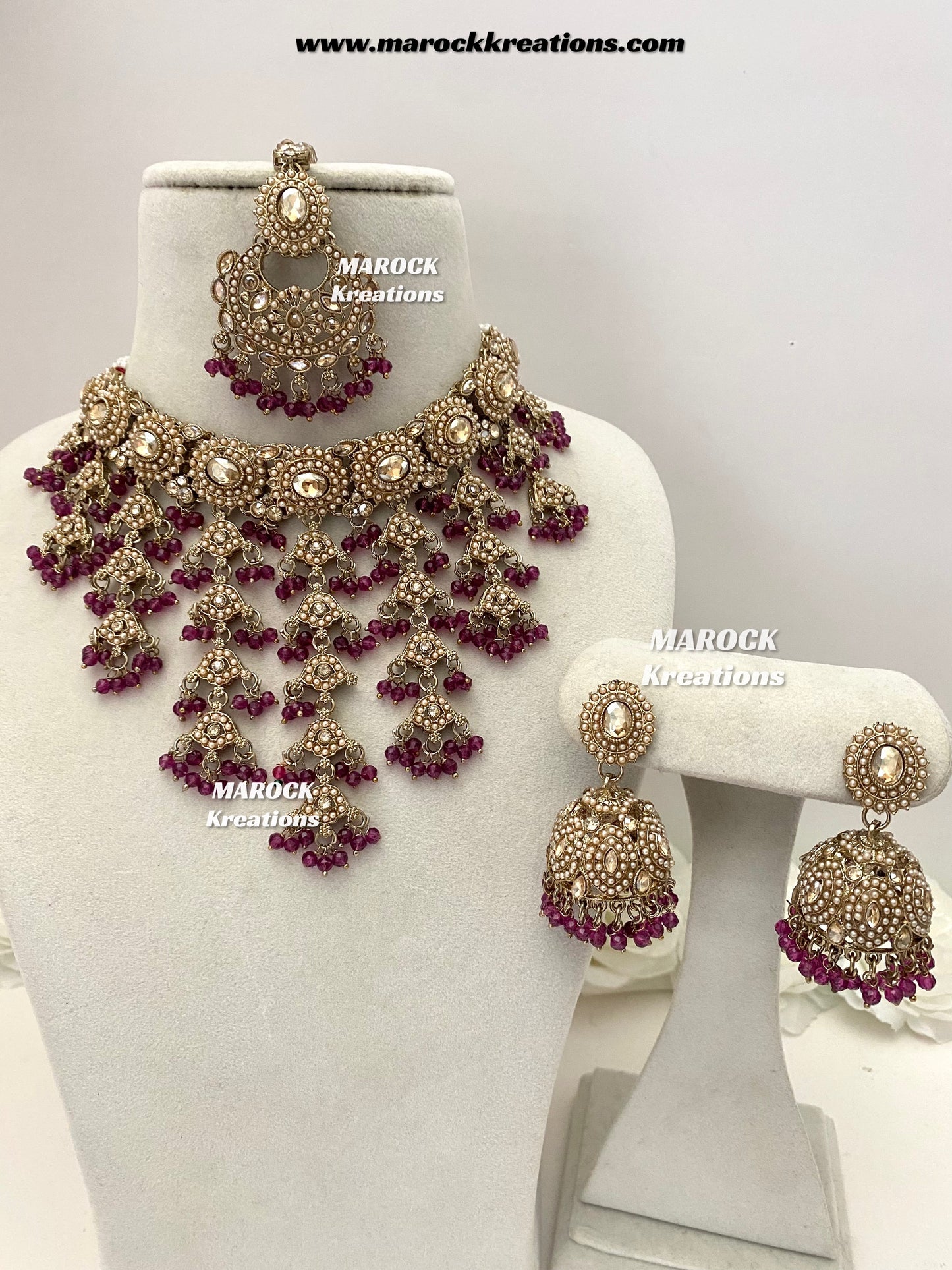 Shaya Antique Gold Polki waterfall Choker set