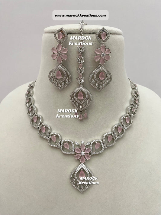 Silver American Diamond Necklace sets