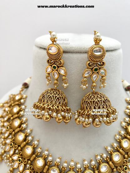 Lennon Premium Quality Gold plated Kundan exclusive Necklace set
