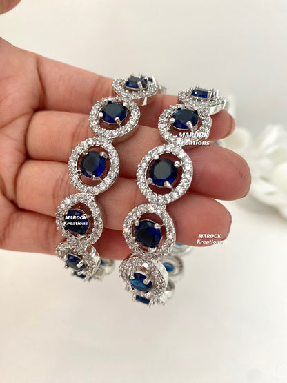 Silver American Diamond Bangles/Kade