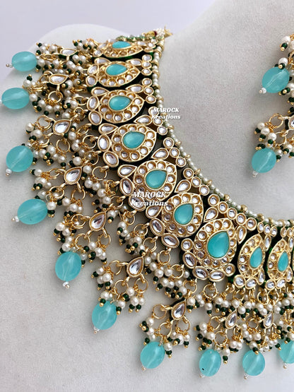 Premium Quality Thappa Kundan Statement Necklace set