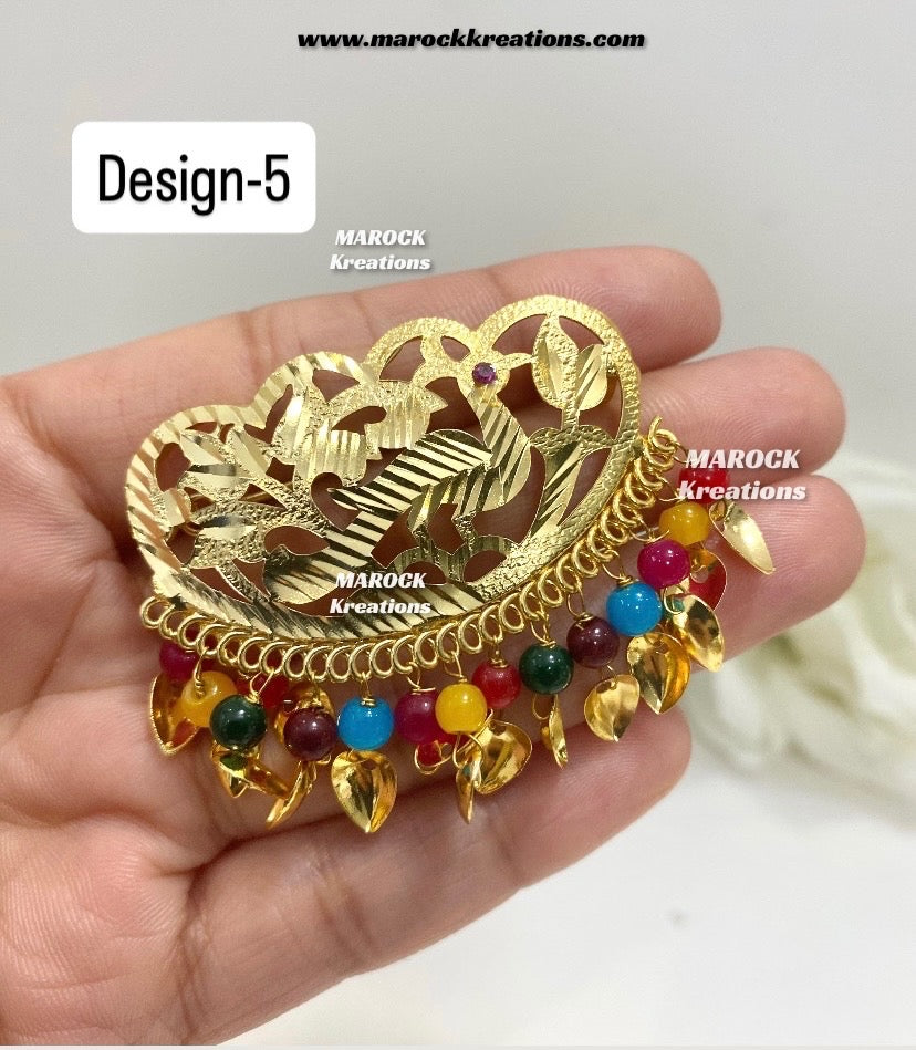 Gold plated Jadau hair clips/ Hair pins