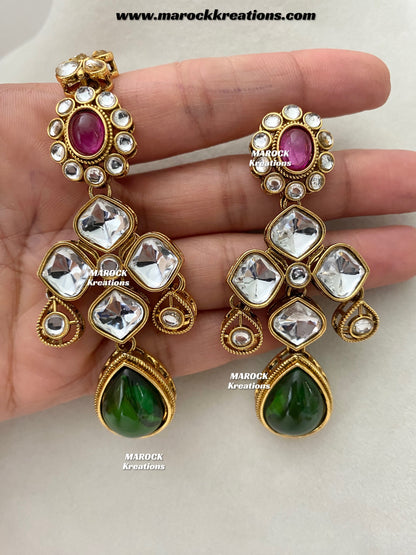 Romana Premium Quality Kundan Statement Necklace set