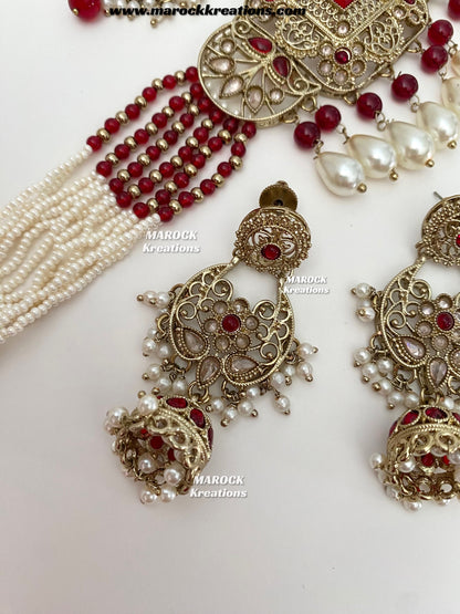 Naila Antique Gold Polki Choker set