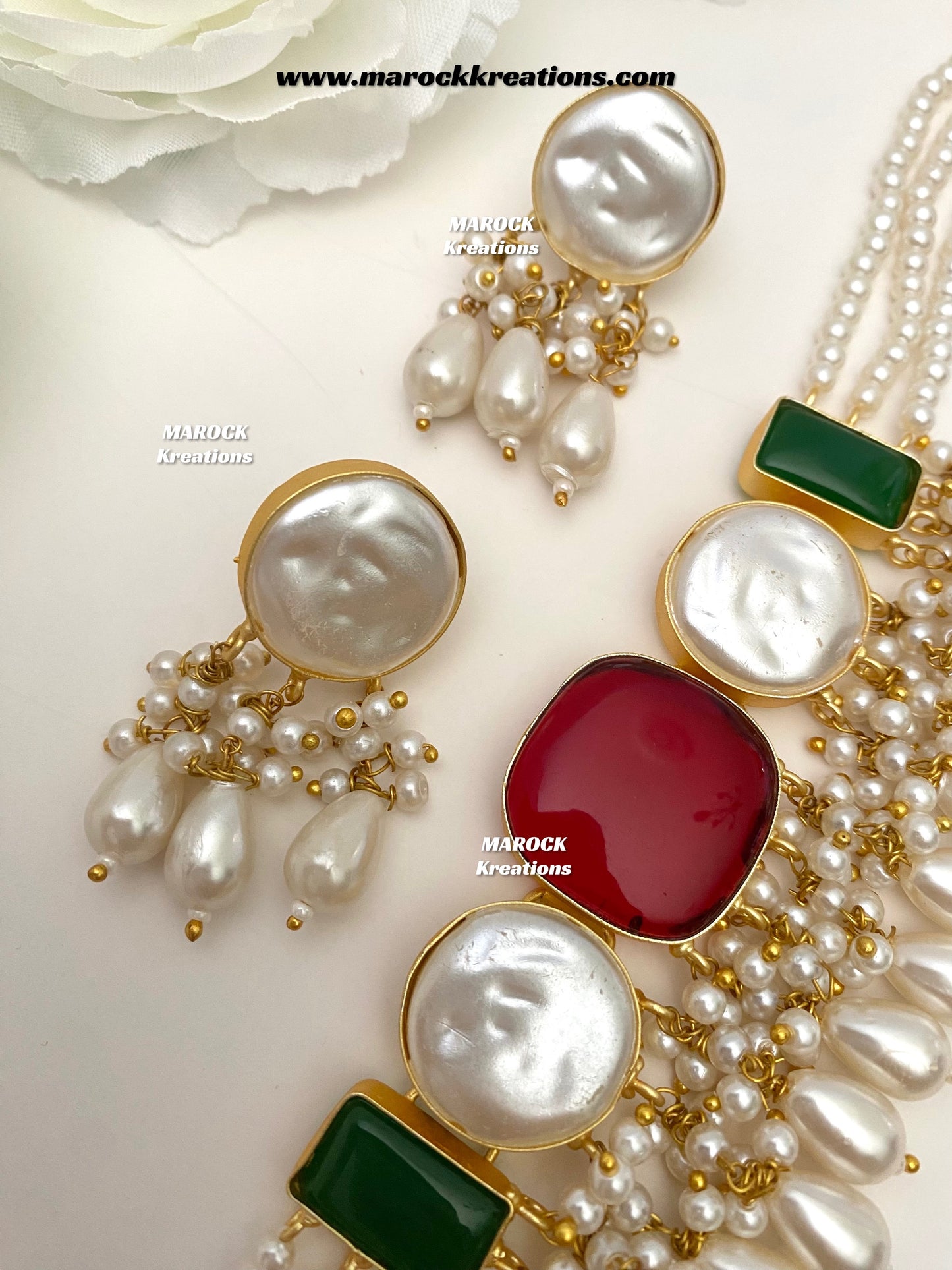Adviti Mother of pearls Statement choker set