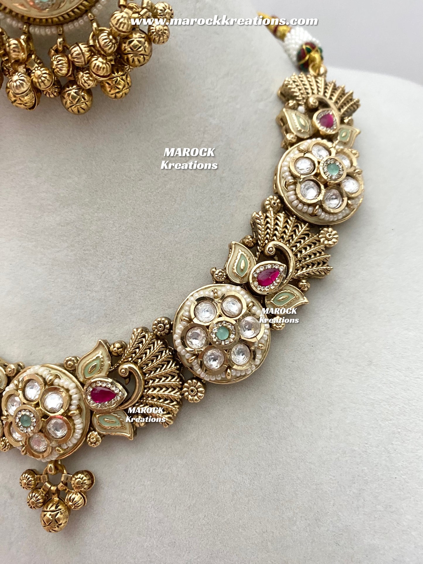 Nafeesa Premium Quality Gold Plated Rajwadi Necklace set