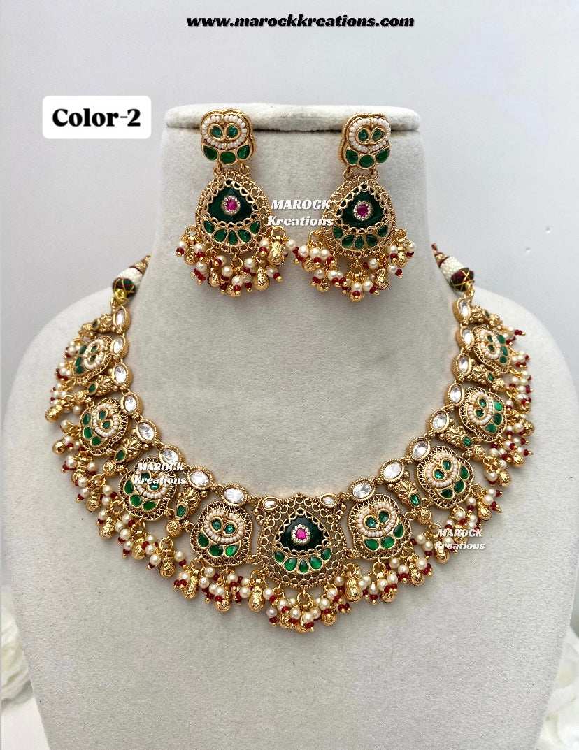 Rupal Premium Quality exclusive Gold Plated heritage necklace set